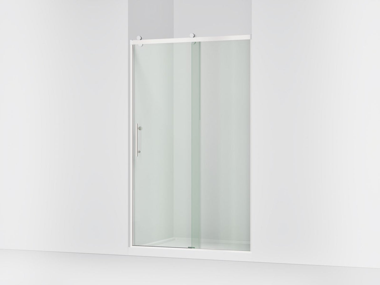 Rely® 44-5/8"-47-5/8" W x 76.99" H sliding shower door with 3/8"-thick Crystal Clear glass