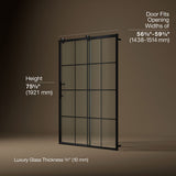 Rely® 56-5/8"-59-5/8" W x 76.99" H sliding shower door with 3/8"-thick Crystal Clear glass