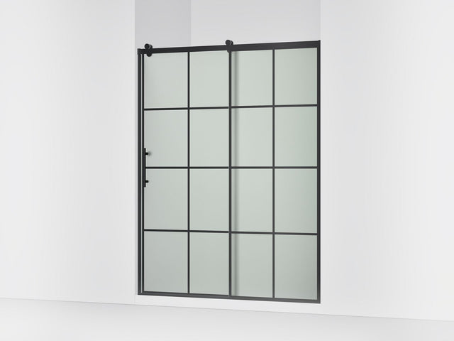 Rely® 56-5/8"-59-5/8" W x 76.99" H sliding shower door with 3/8"-thick Frosted glass