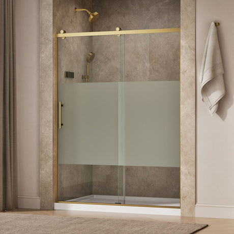 Rely® 56-5/8"-59-5/8" W x 76.99" H sliding shower door with 3/8"-thick Crystal Clear glass