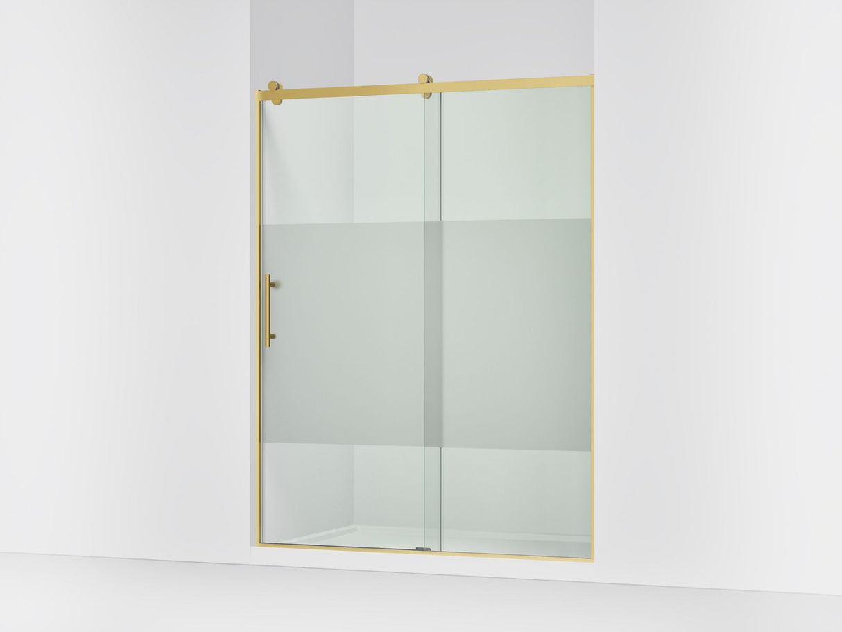 Rely® 56-5/8"-59-5/8" W x 76.99" H sliding shower door with 3/8"-thick Crystal Clear glass