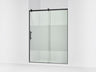 Rely® 56-5/8"-59-5/8" W x 76.99" H sliding shower door with 3/8"-thick Crystal Clear glass