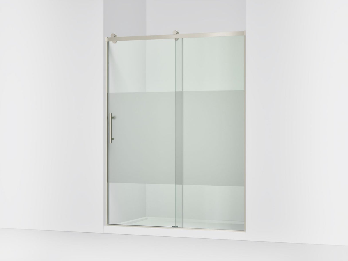 Rely® 56-5/8"-59-5/8" W x 76.99" H sliding shower door with 3/8"-thick Crystal Clear glass