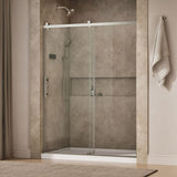 Rely® 56-5/8"-59-5/8" W x 76.99" H sliding shower door with 3/8"-thick Crystal Clear glass