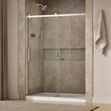 Rely® 56-5/8"-59-5/8" W x 76.99" H sliding shower door with 3/8"-thick Crystal Clear glass