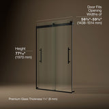 Levity® Plus 56-5/8"-59-5/8" W x 77.53" H bypass shower door with 5/16"-thick Crystal Clear glass