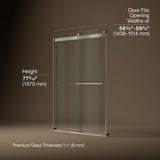 Levity® Plus 56-5/8"-59-5/8" W x 77.53" H bypass shower door with 5/16"-thick Crystal Clear glass