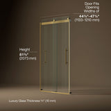 Levity® Plus 44-5/8"-47-5/8" W x 81.61" H bypass shower door with 3/8"-thick Crystal Clear glass