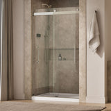 Levity® Plus 44-5/8"-47-5/8" W x 81.61" H bypass shower door with 3/8"-thick Crystal Clear glass