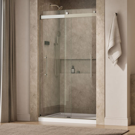 Levity® Plus 44-5/8"-47-5/8" W x 81.61" H bypass shower door with 3/8"-thick Crystal Clear glass
