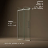 Levity® Plus 44-5/8"-47-5/8" W x 81.61" H bypass shower door with 3/8"-thick Crystal Clear glass