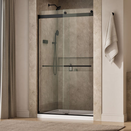 Levity® Plus 44-5/8"-47-5/8" W x 81.61" H bypass shower door with 3/8"-thick Crystal Clear glass
