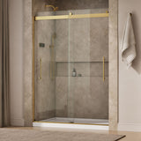 Levity® Plus 56-5/8"-59-5/8" W x 81.61" H bypass shower door with 3/8"-thick Crystal Clear glass