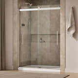Levity® Plus 56-5/8"-59-5/8" W x 81.61" H bypass shower door with 3/8"-thick Crystal Clear glass