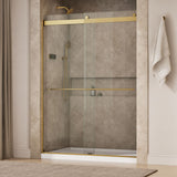 Levity® Plus 56-5/8"-59-5/8" W x 81.61" H bypass shower door with 3/8"-thick Crystal Clear glass