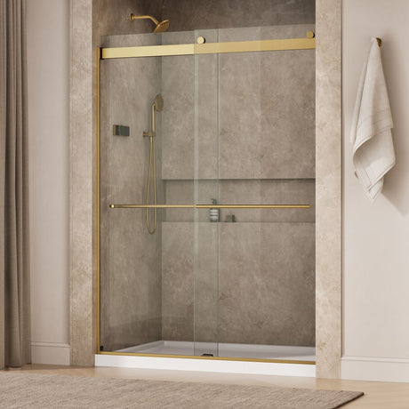 Levity® Plus 56-5/8"-59-5/8" W x 81.61" H bypass shower door with 3/8"-thick Crystal Clear glass