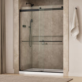 Levity® Plus 56-5/8"-59-5/8" W x 81.61" H bypass shower door with 3/8"-thick Crystal Clear glass