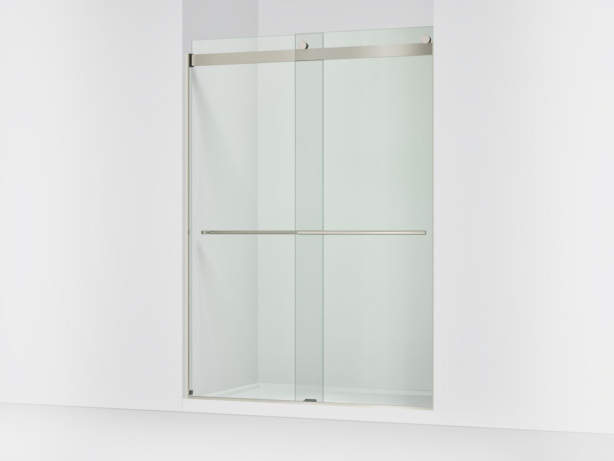 Levity® Plus 56-5/8"-59-5/8" W x 81.61" H bypass shower door with 3/8"-thick Crystal Clear glass