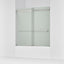 Levity® 56-5/8"-59-5/8" W x 62" H bypass bath door with 1/4"-thick Frosted glass