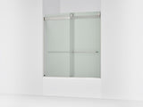 Levity® 56-5/8"-59-5/8" W x 62" H bypass bath door with 1/4"-thick Frosted glass