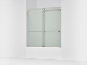 Levity® 56-5/8"-59-5/8" W x 62" H bypass bath door with 1/4"-thick Frosted glass