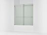 Levity® 56-5/8"-59-5/8" W x 62" H bypass bath door with 1/4"-thick Frosted glass