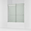 Levity® 56-5/8"-59-5/8" W x 62" H bypass bath door with 1/4"-thick Frosted glass