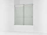 Levity® 56-5/8"-59-5/8" W x 62" H bypass bath door with 1/4"-thick Frosted glass