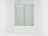 Levity® 56-5/8"-59-5/8" W x 62" H bypass bath door with 1/4"-thick Frosted glass