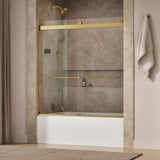 Levity® 56-5/8"-59-5/8" W x 62" H bypass bath door with 1/4"-thick Crystal Clear glass