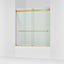 Levity® 56-5/8"-59-5/8" W x 62" H bypass bath door with 1/4"-thick Crystal Clear glass