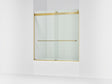 Levity® 56-5/8"-59-5/8" W x 62" H bypass bath door with 1/4"-thick Crystal Clear glass