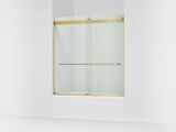 Levity® 56-5/8"-59-5/8" W x 62" H bypass bath door with 1/4"-thick Crystal Clear glass
