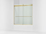 Levity® 56-5/8"-59-5/8" W x 62" H bypass bath door with 1/4"-thick Crystal Clear glass