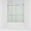 Levity® 56-5/8"-59-5/8" W x 62" H bypass bath door with 1/4"-thick Crystal Clear glass
