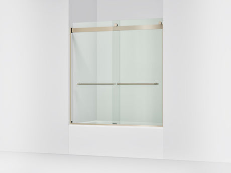 Levity® 56-5/8"-59-5/8" W x 62" H bypass bath door with 1/4"-thick Crystal Clear glass