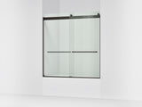 Levity® 56-5/8"-59-5/8" W x 62" H bypass bath door with 1/4"-thick Crystal Clear glass