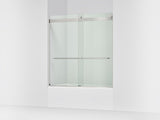 Levity® 56-5/8"-59-5/8" W x 62" H bypass bath door with 1/4"-thick Crystal Clear glass