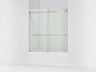 Levity® 56-5/8"-59-5/8" W x 62" H bypass bath door with 1/4"-thick Crystal Clear glass