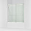Levity® 56-5/8"-59-5/8" W x 62" H bypass bath door with 1/4"-thick Crystal Clear glass