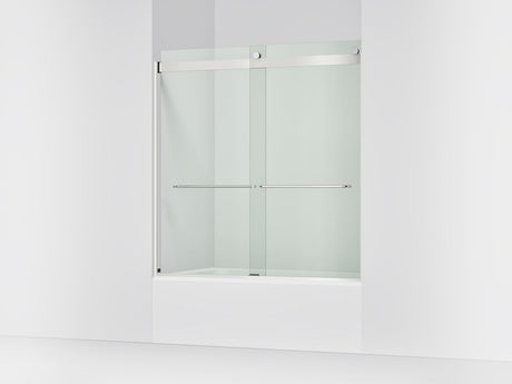 Levity® 56-5/8"-59-5/8" W x 62" H bypass bath door with 1/4"-thick Crystal Clear glass
