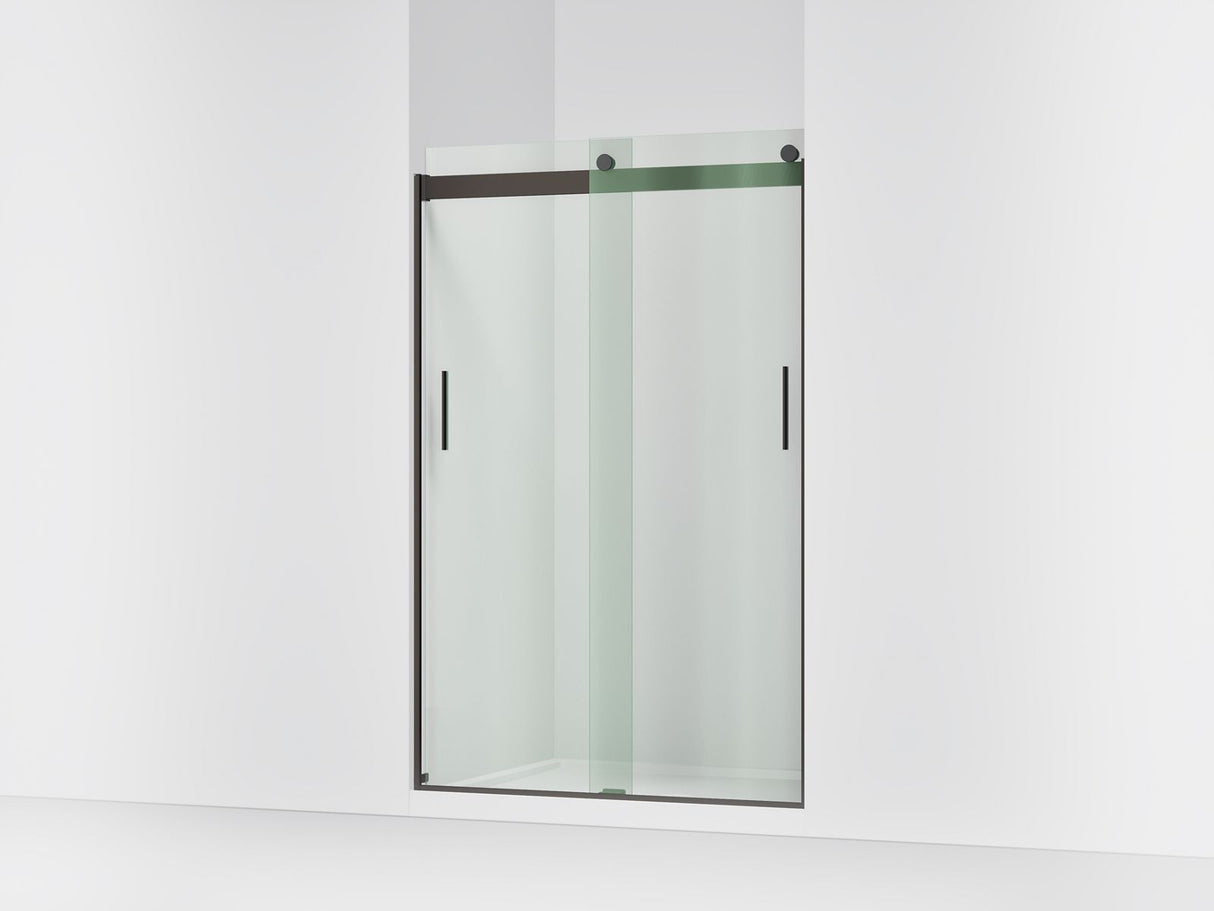 Levity® 44-11/16"-47-5/8" W x 74" H bypass shower door with 1/4"-thick Crystal Clear glass