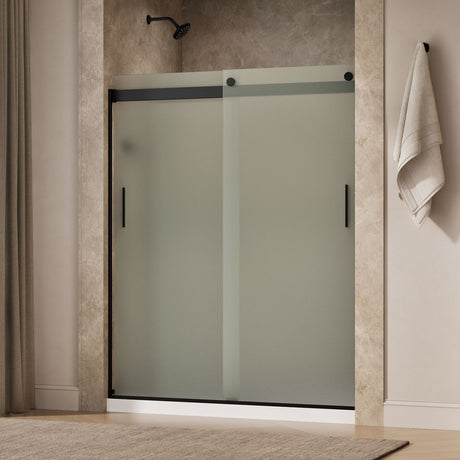 Levity® 56-5/8"-59-5/8" W x 74" H bypass shower door with 1/4"-thick Frosted glass