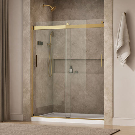 Levity® 56-5/8"-59-5/8" W x 74" H bypass shower door with 1/4"-thick Crystal Clear glass