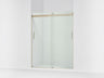 Levity® 56-5/8"-59-5/8" W x 74" H bypass shower door with 1/4"-thick Crystal Clear glass