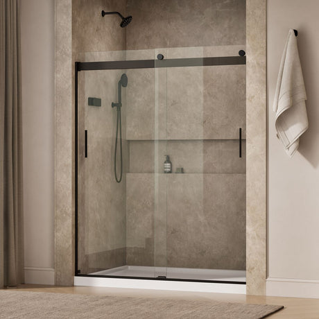 Levity® 56-5/8"-59-5/8" W x 74" H bypass shower door with 1/4"-thick Crystal Clear glass