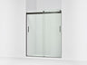 Levity® 56-5/8"-59-5/8" W x 74" H bypass shower door with 1/4"-thick Crystal Clear glass