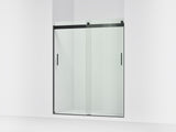 Levity® 56-5/8"-59-5/8" W x 74" H bypass shower door with 1/4"-thick Crystal Clear glass