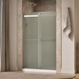 Levity® 44-5/8"-47-5/8" W x 74" H bypass shower door with 1/4"-thick Frosted glass