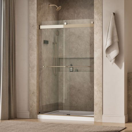 Levity® 44-5/8"-47-5/8" W x 74" H bypass shower door with 1/4"-thick Crystal Clear glass